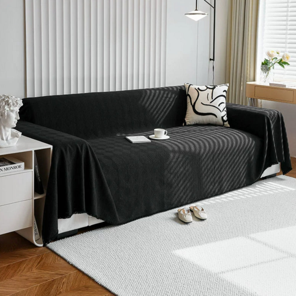 Diamond Grid Chenille Sofa Protector Cover