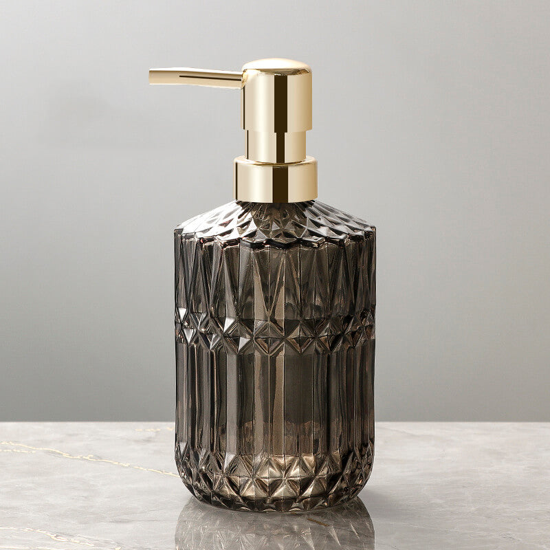 Diamond Pattern Glass Soap Dispenser - 13.8 oz