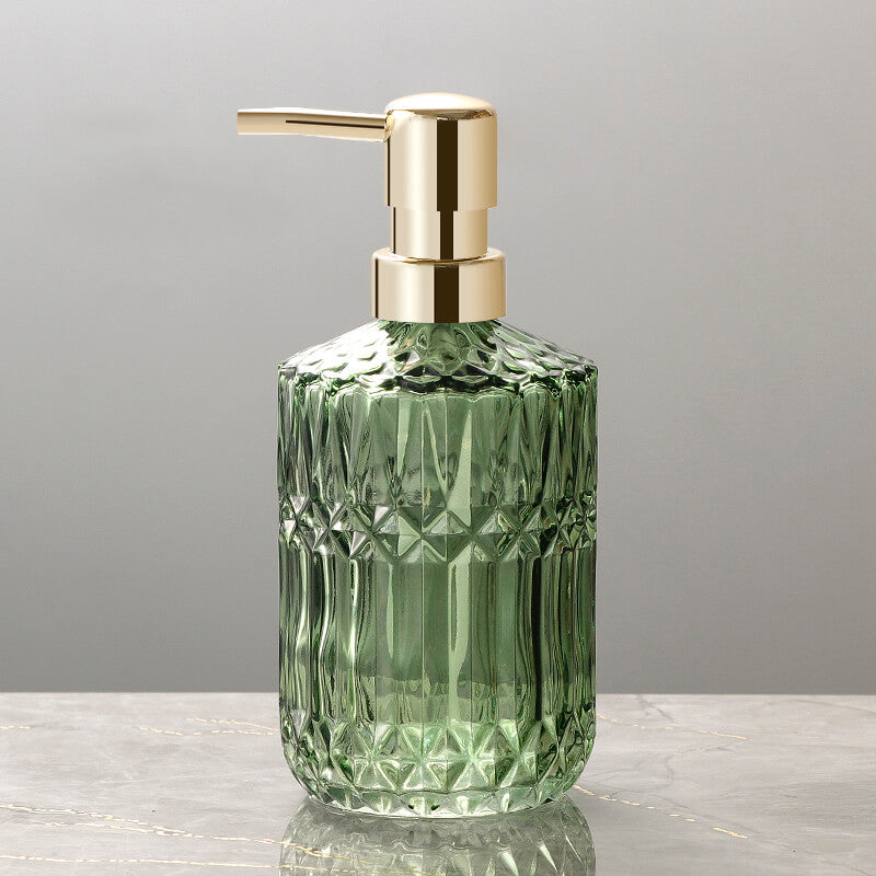 Diamond Pattern Glass Soap Dispenser - 13.8 oz