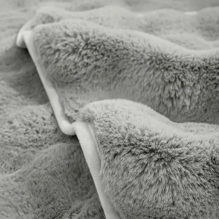 Thick Rabbit Fleece Sofa Cover with Non-Slip Backing