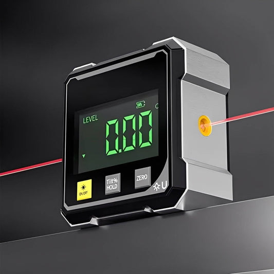 Digital Angle Finder with Laser Level and Magnetic Grip