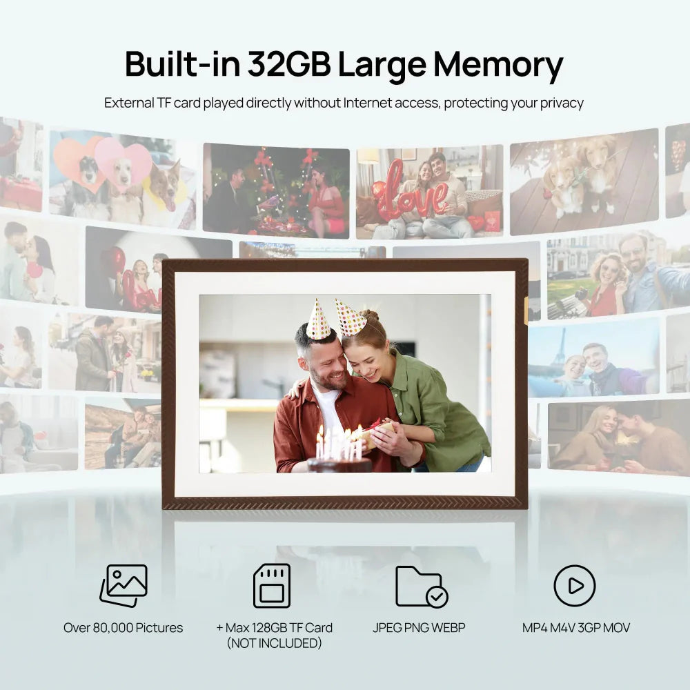 WiFi Touch Screen Digital Photo Frame 10.1 Inch HD Display