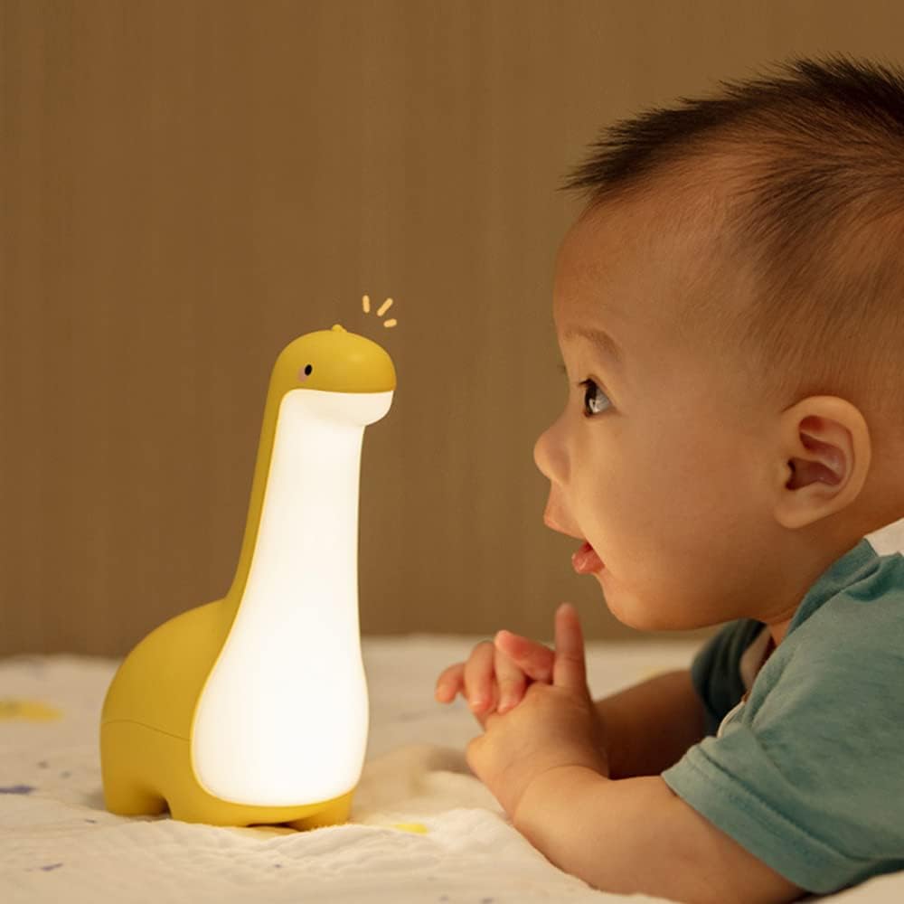 Soft Glow Dinosaur Night Light for Kids with Rechargeable Battery and Touch Control