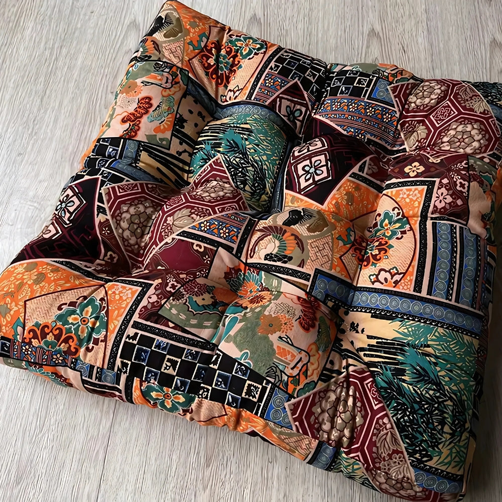 Bohemian Square Cushion with Anti-Slip Straps