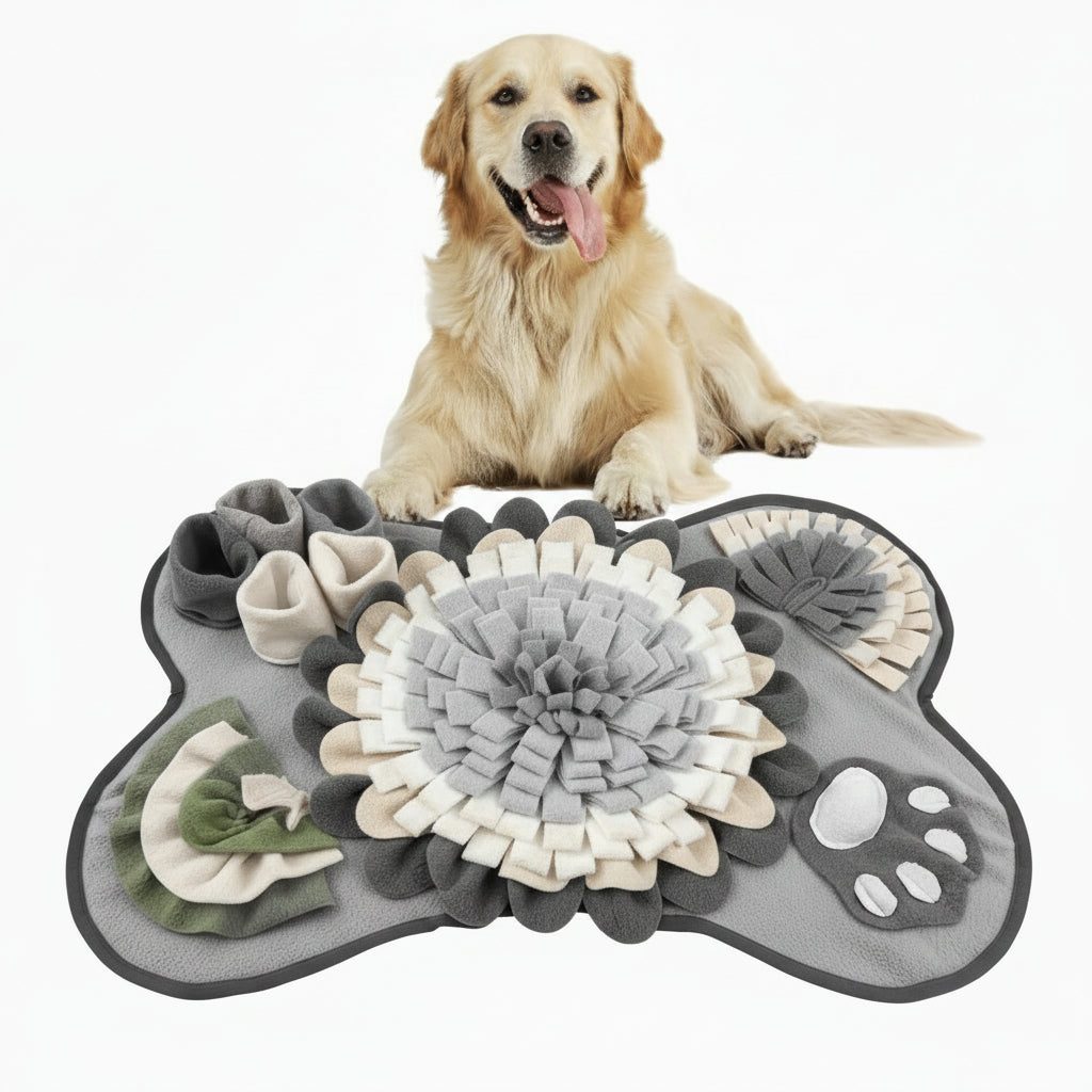 Bone Shaped Interactive Dog Snuffle Mat for Slow Feeding