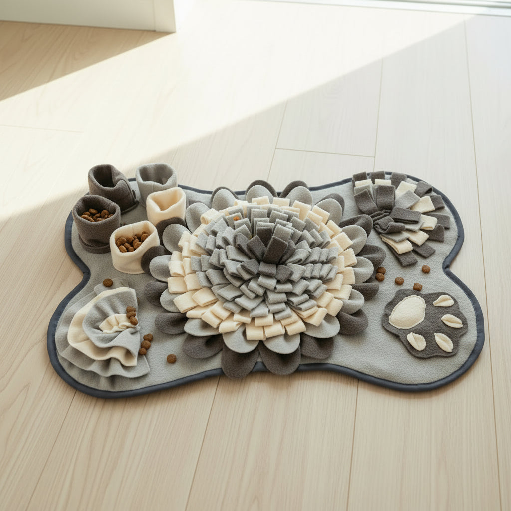 Bone Shaped Interactive Dog Snuffle Mat for Slow Feeding