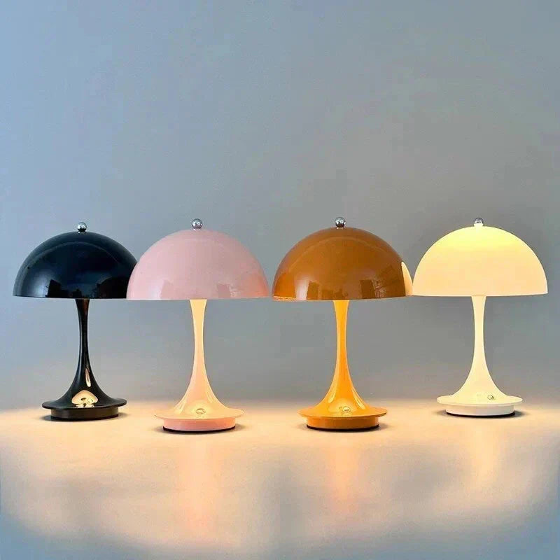 Wireless Rechargeable LED Table Lamp with Dome Shade