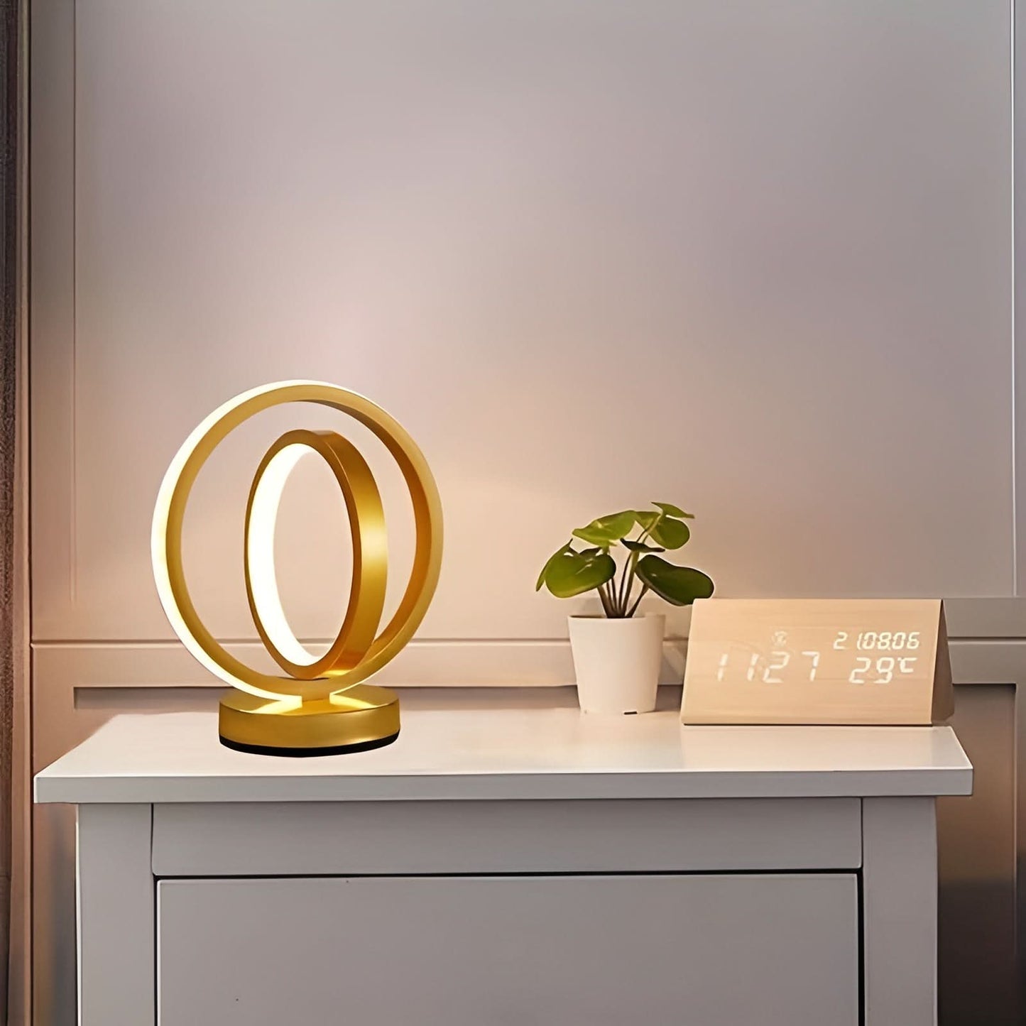 Dimmable Metal Table Lamp with USB Power
