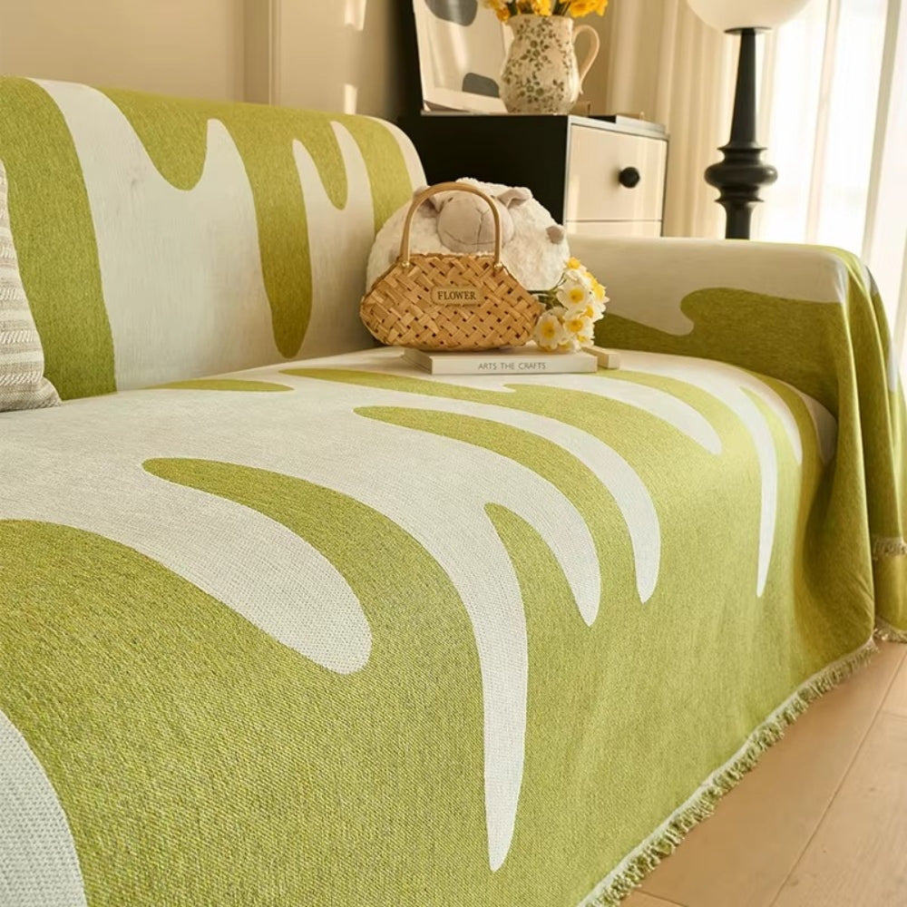 Dripping Color Chenille Sofa Cover for 2-Seater Sofas