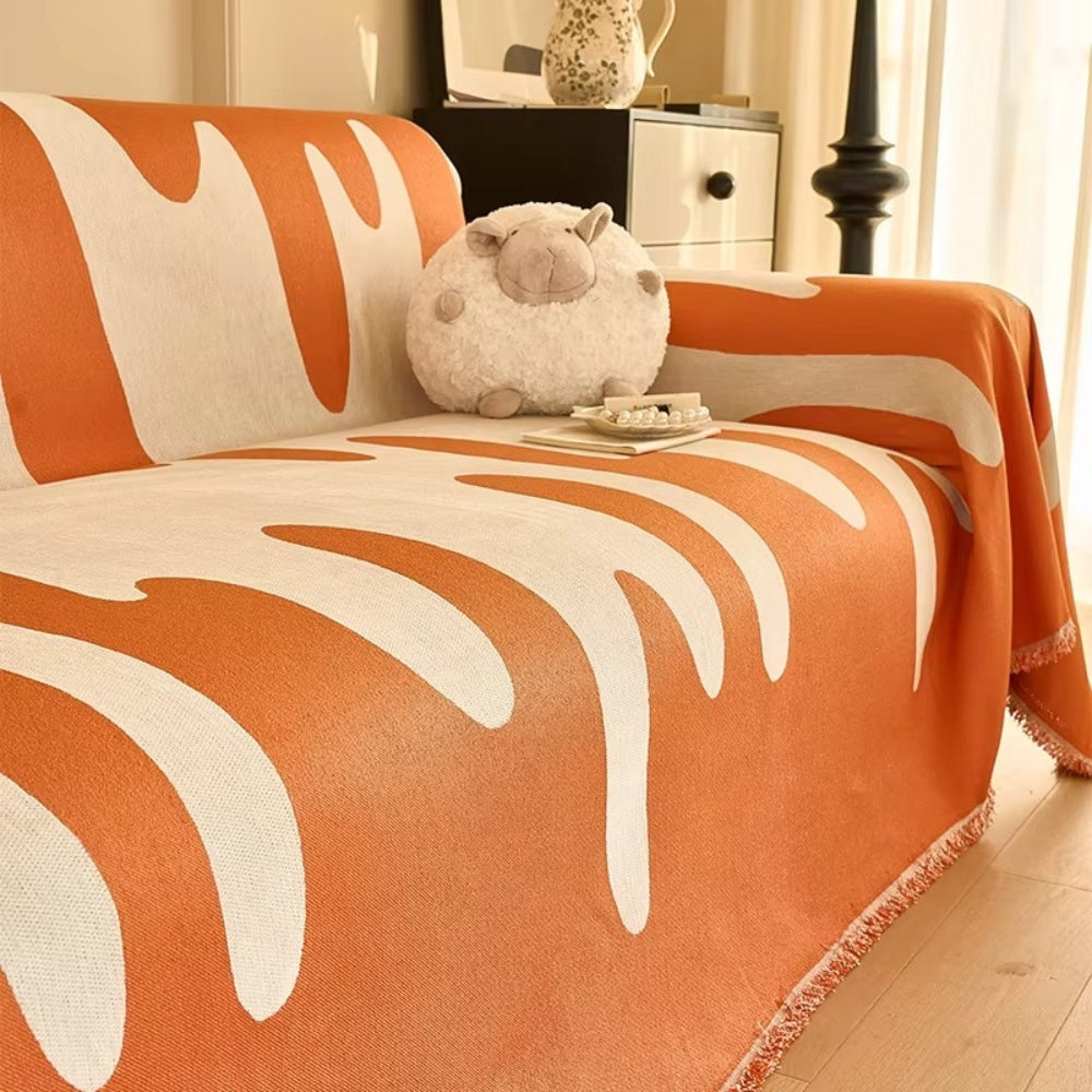 Dripping Color Chenille Sofa Cover for 2-Seater Sofas