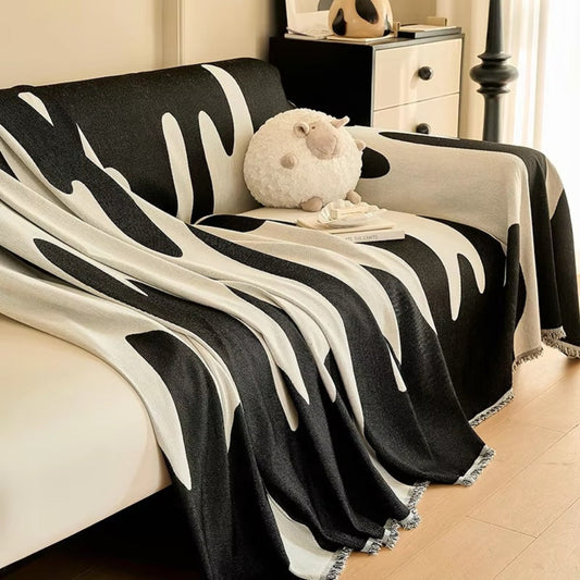 Dripping Color Chenille Sofa Cover for 2-Seater Sofas