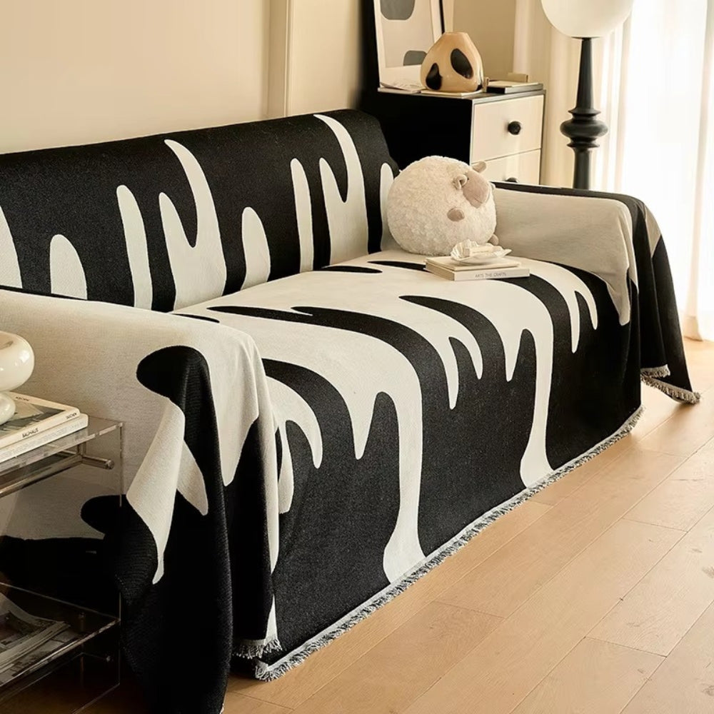 Dripping Color Chenille Sofa Cover for 2-Seater Sofas