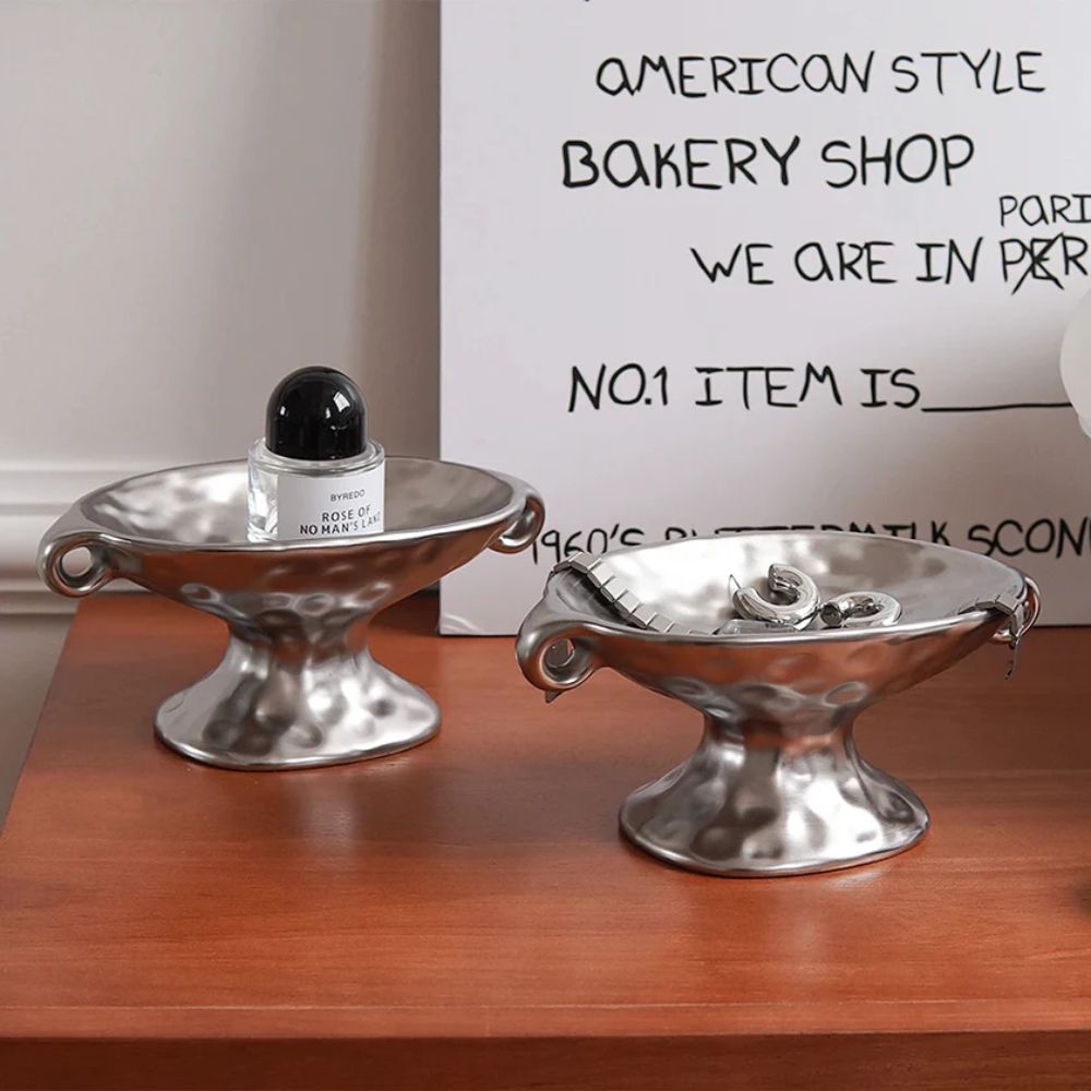 Ceramic Oval Organizer with Dual Handles