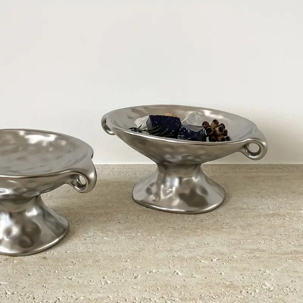 Ceramic Oval Organizer with Dual Handles