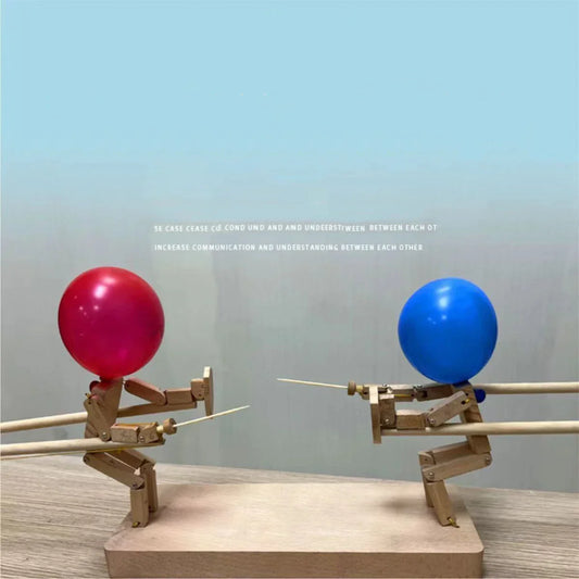Handmade Wooden Balloon Duel Game for 2 Players