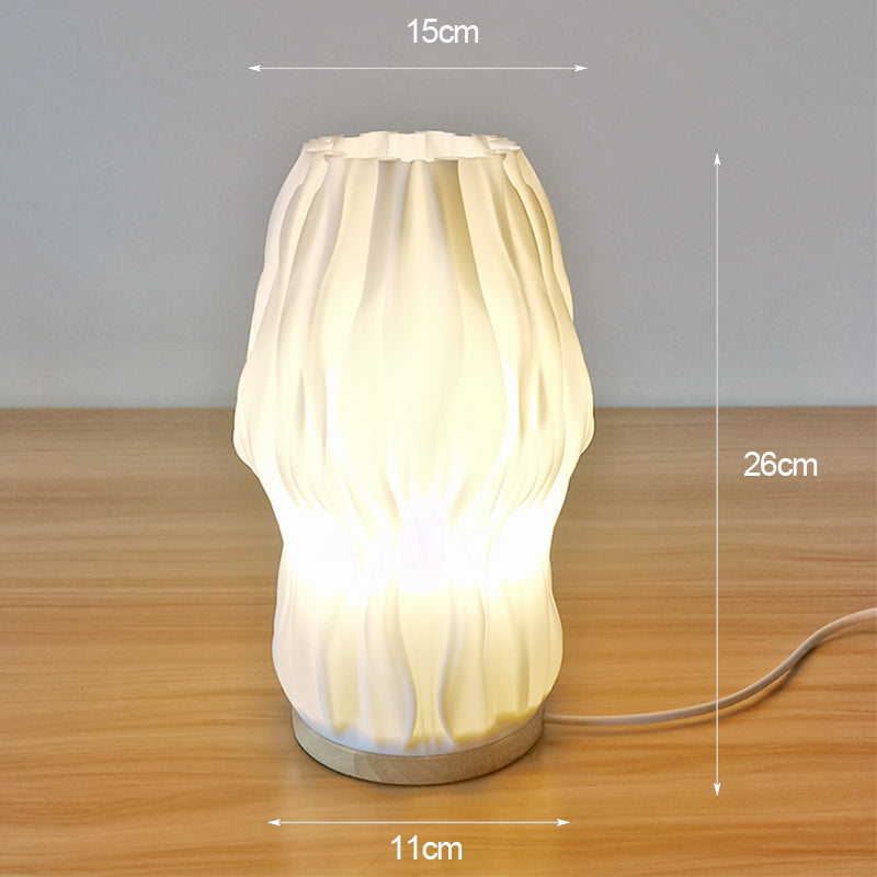Elegant Pleated Table Lamp in French Cream