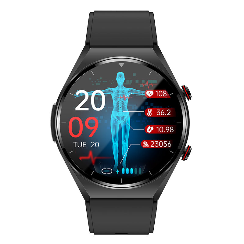 Smart Health Watch with Blood Glucose, Blood Pressure, ECG, and Heart Rate Monitor
