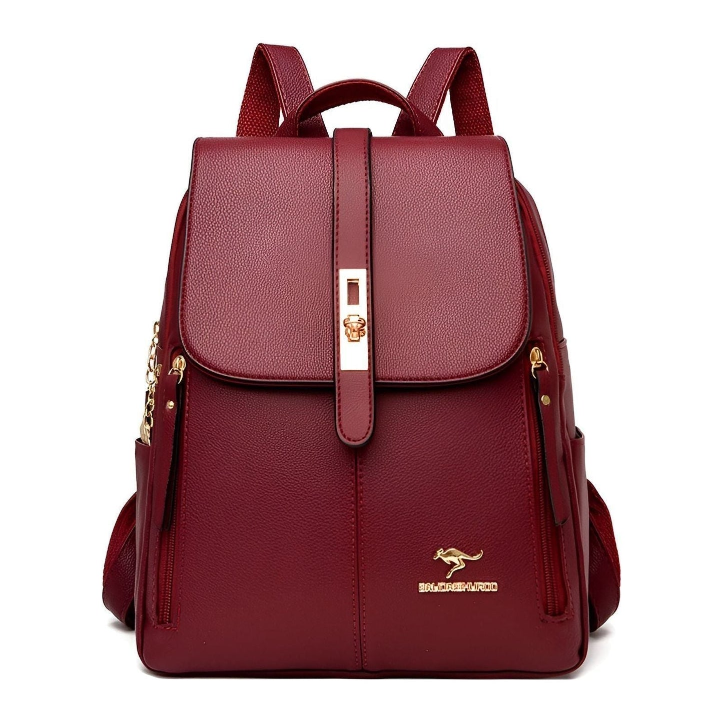 High-Quality Leather Women's Backpack with Adjustable Straps and Multiple Compartments