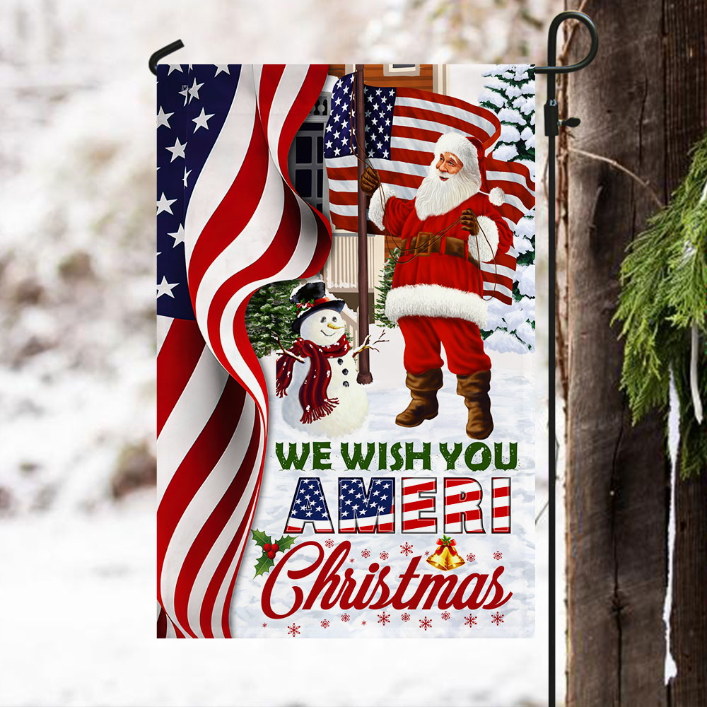 Double-Sided Santa Claus US Flag Christmas Decoration