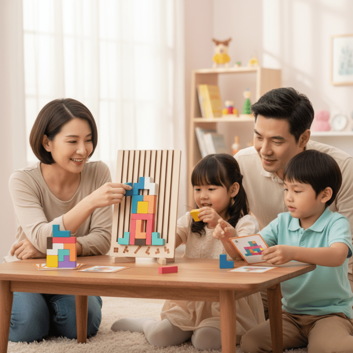Montessori Wooden Tetris Stacking Game for Kids