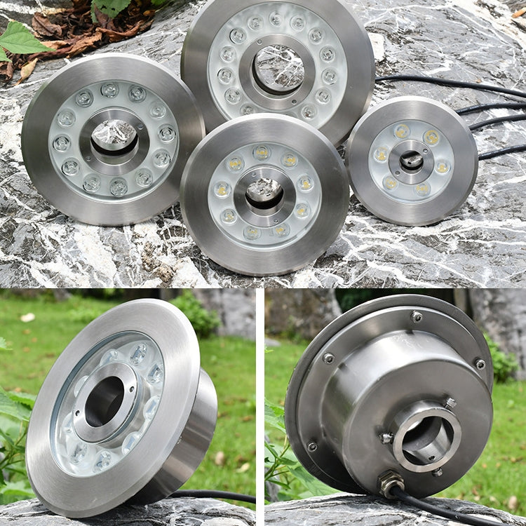 18W Color Changing LED Underwater Fountain Light - Stainless Steel with Tempered Glass