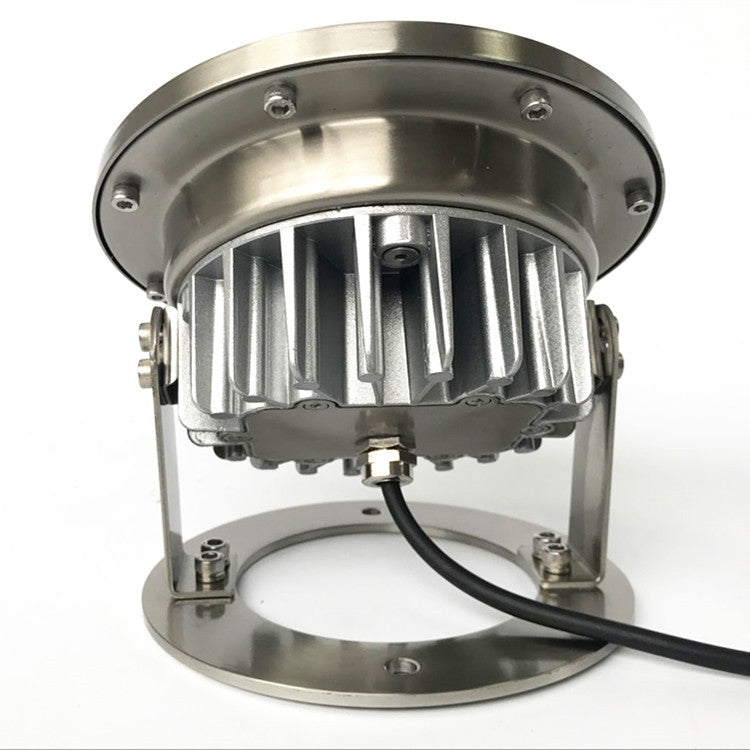 9W LED Underwater Pool Light with Stainless Steel and Tempered Glass, Warm White