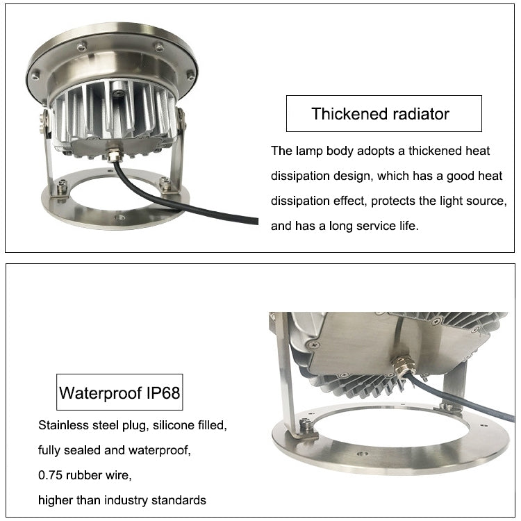 9W Waterproof Stainless Steel LED Underwater Pool Light