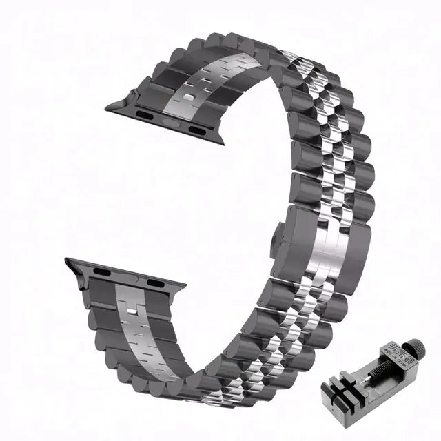 Stainless Steel Apple Watch Bracelet - Adjustable, Elegant Design