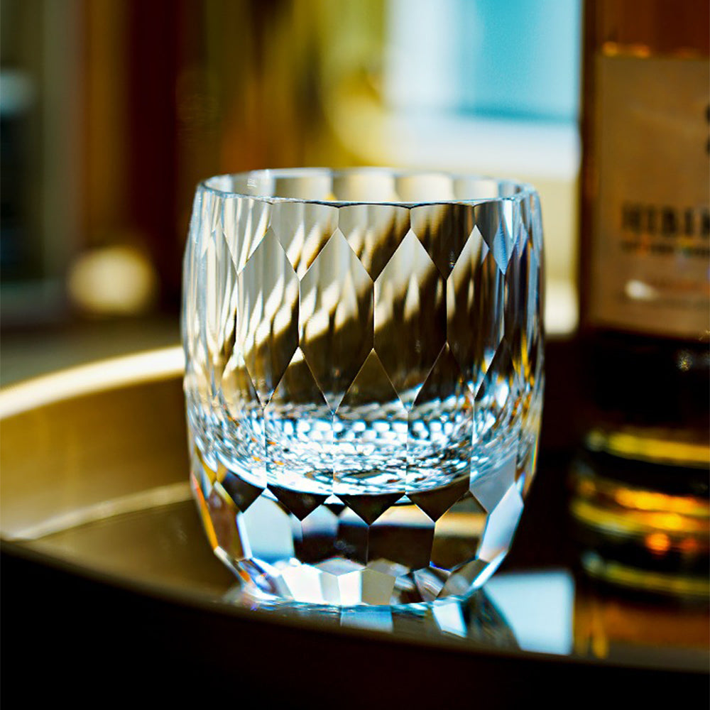 Edo Kiriko Handcrafted Diamond Cut Whiskey Glass