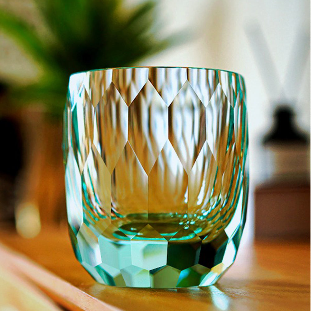 Edo Kiriko Handcrafted Diamond Cut Whiskey Glass