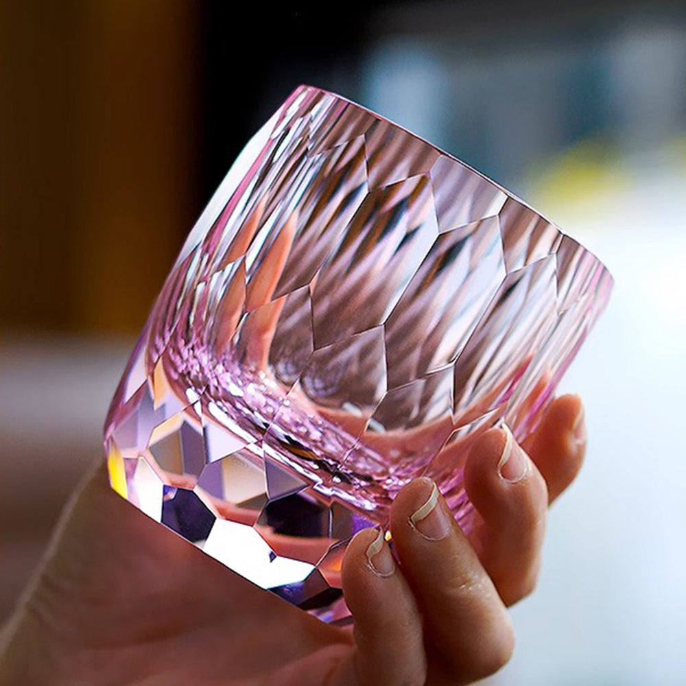 Edo Kiriko Handcrafted Diamond Cut Whiskey Glass