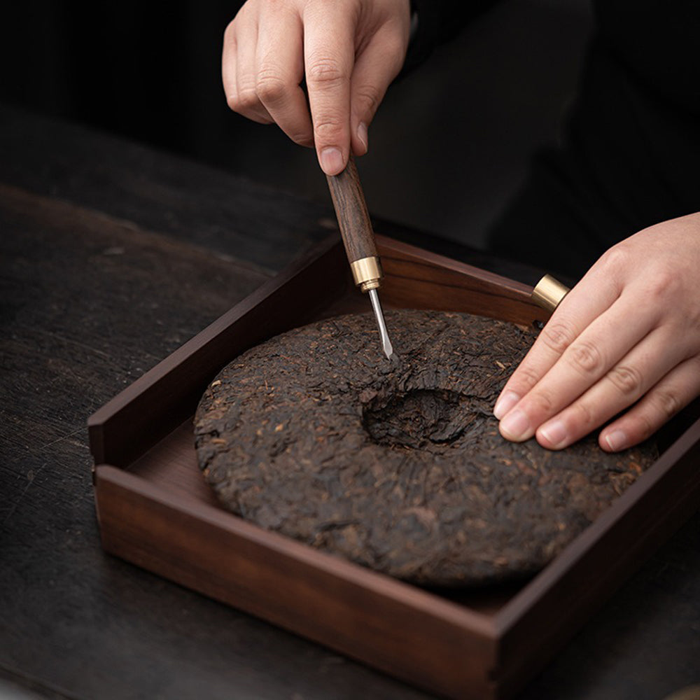 Ebony Tea Utensils Set with Bronze Glaze Holder