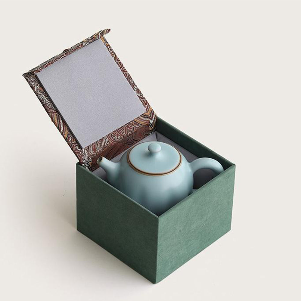 Sky Blue Ruyao Pumpkin-Shaped Teapot