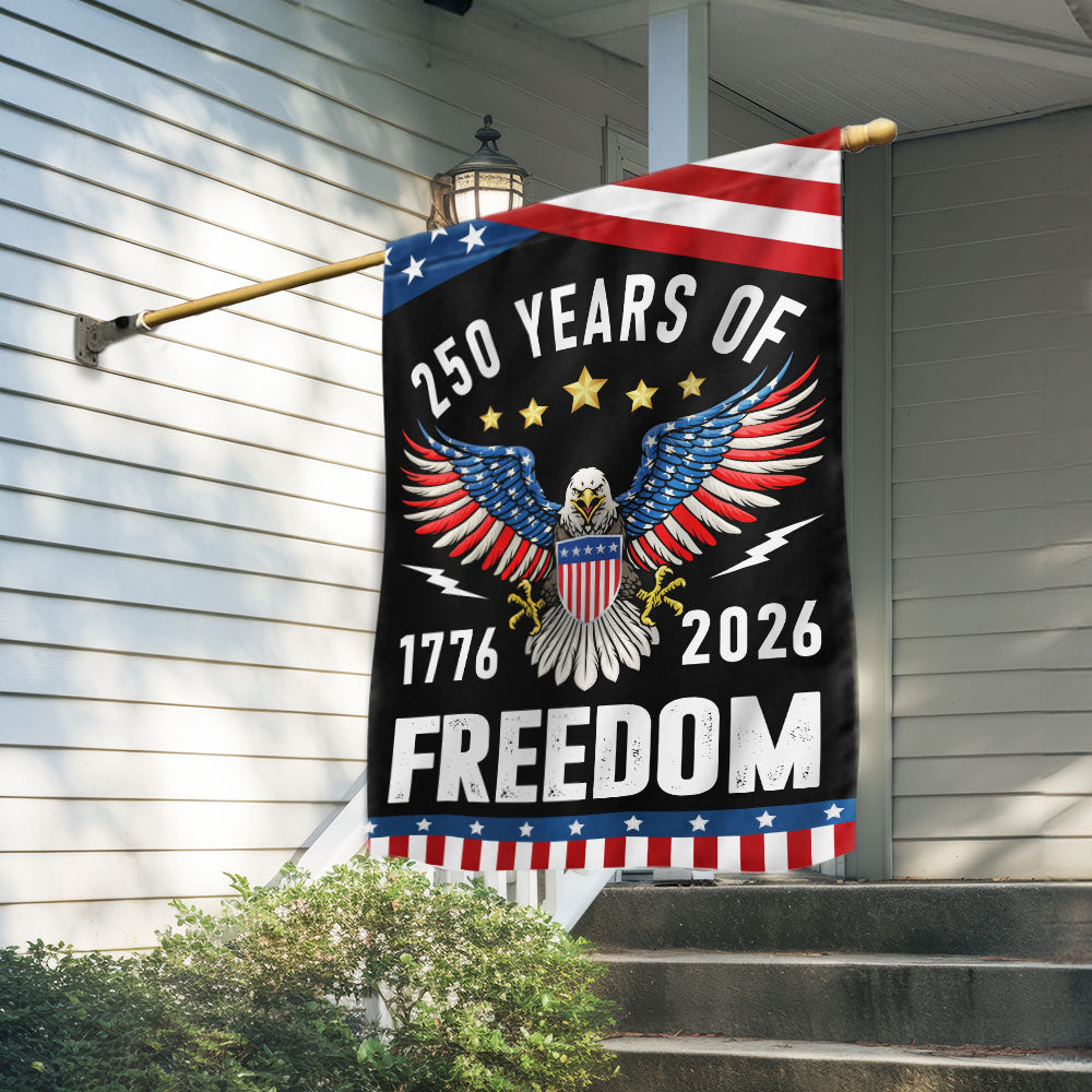 America 250th Anniversary Freedom Flag - Custom Printed Canvas, Double-Sided, UV Resistant