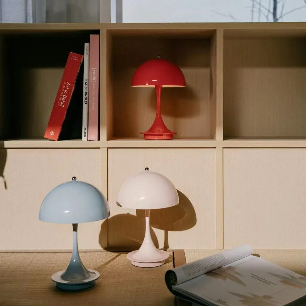 Rechargeable Dome-Shade Table Lamp with Touch Control