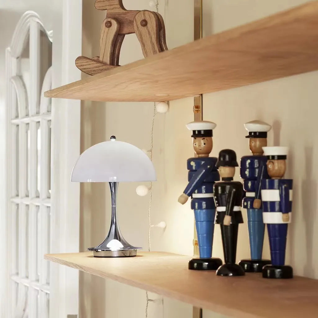 Rechargeable Dome-Shade Table Lamp with Touch Control