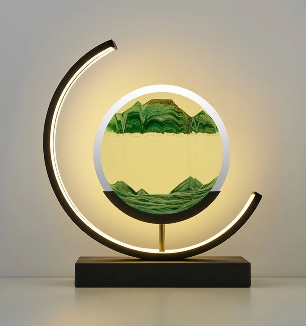 Handmade Ceramic Table Lamp with Warm LED Light