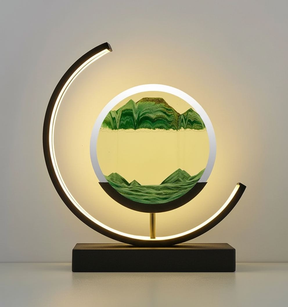 Handmade Ceramic Table Lamp with Warm LED Light