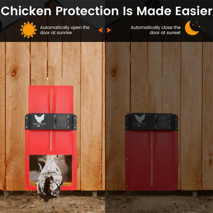 Automatic Weatherproof Chicken Coop Door with Light Sensor