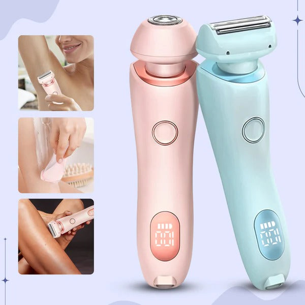 Rechargeable Waterproof Electric Portable Razor with Dual-Blade System