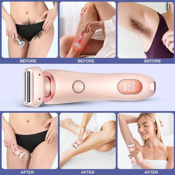 Rechargeable Waterproof Electric Portable Razor with Dual-Blade System