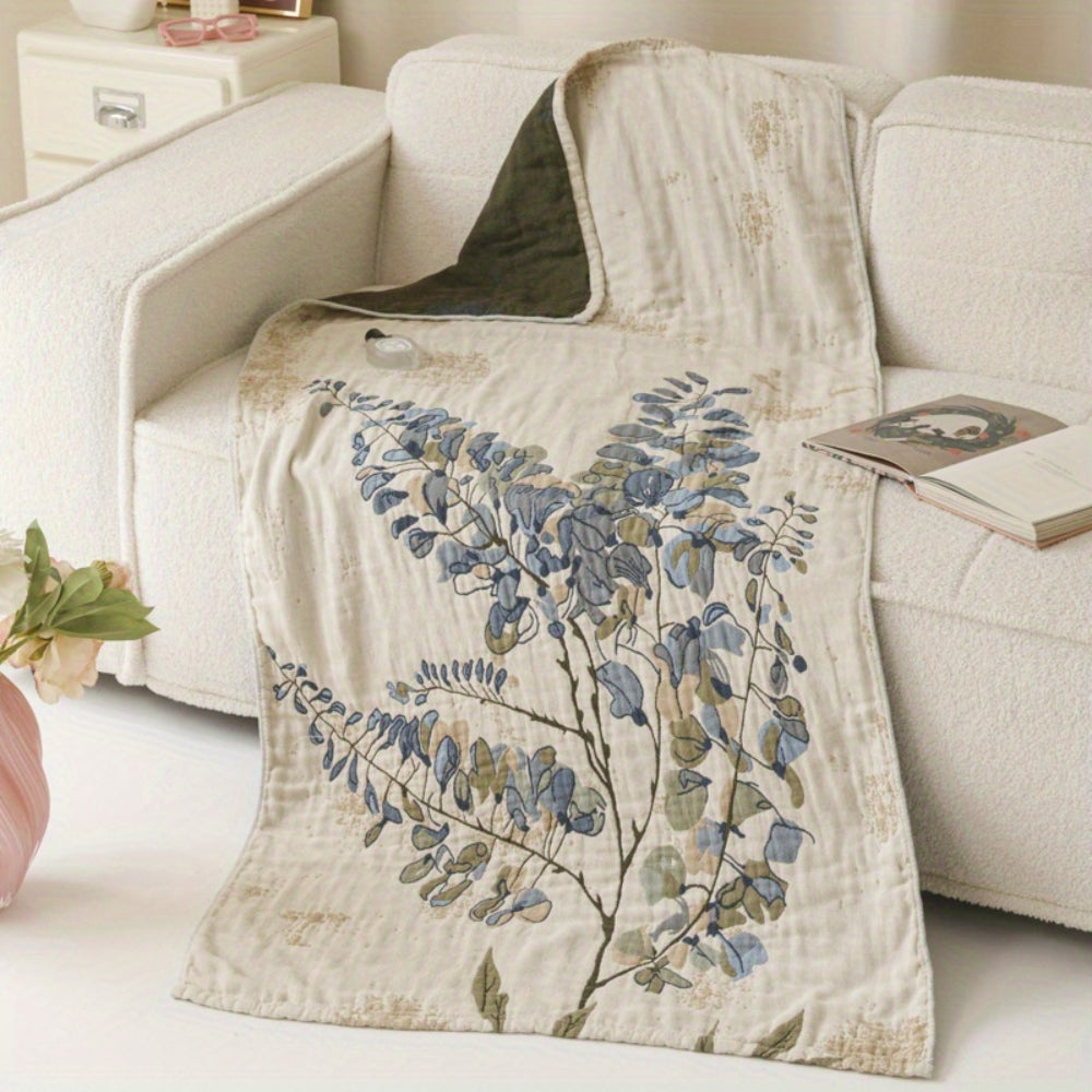 Vintage Floral Cotton Bath Towel Blanket