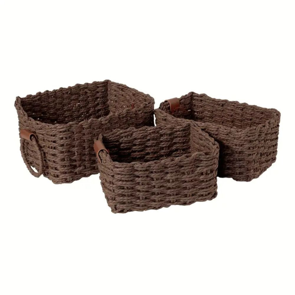 Handwoven Rattan Storage Basket Set