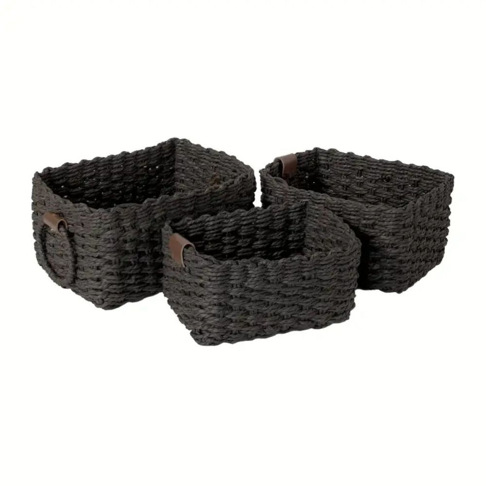 Handwoven Rattan Storage Basket Set