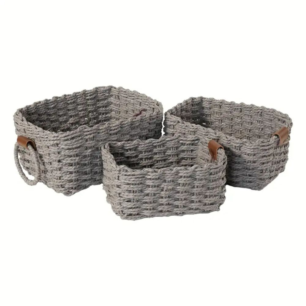 Handwoven Rattan Storage Basket Set