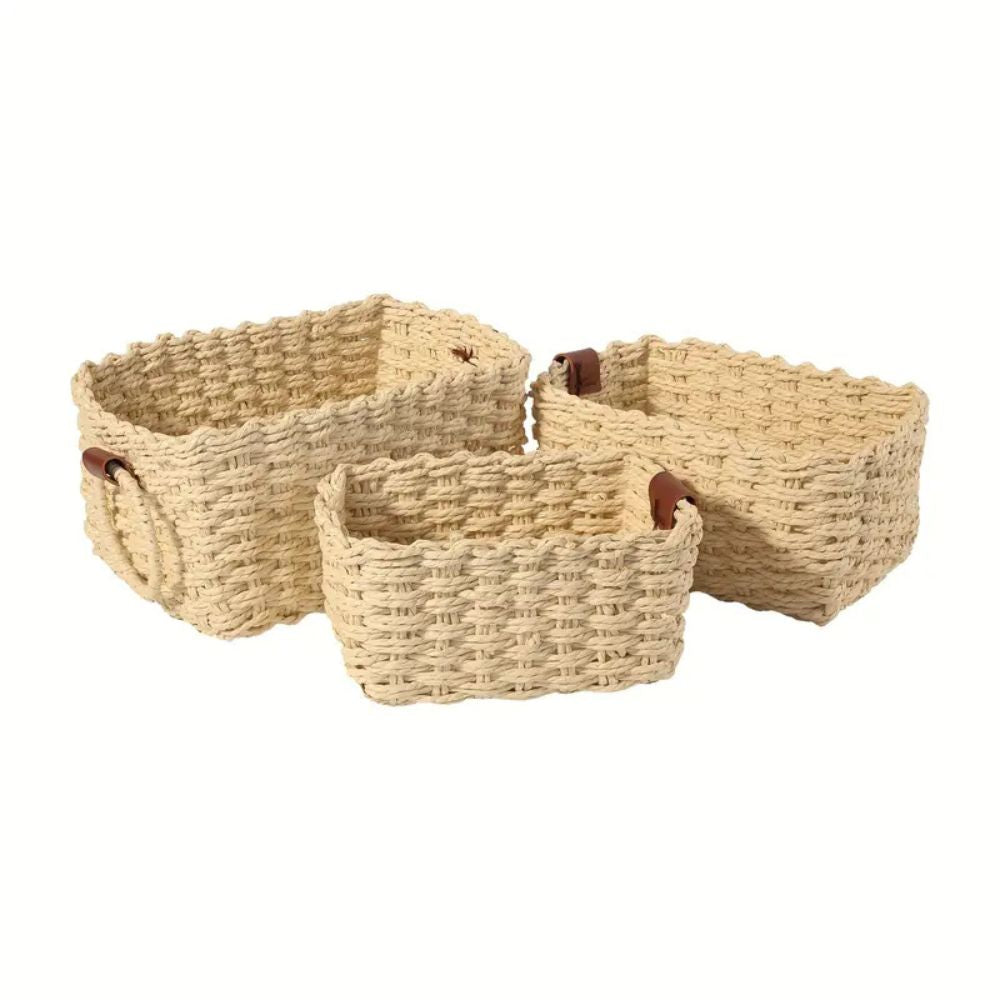 Handwoven Rattan Storage Basket Set