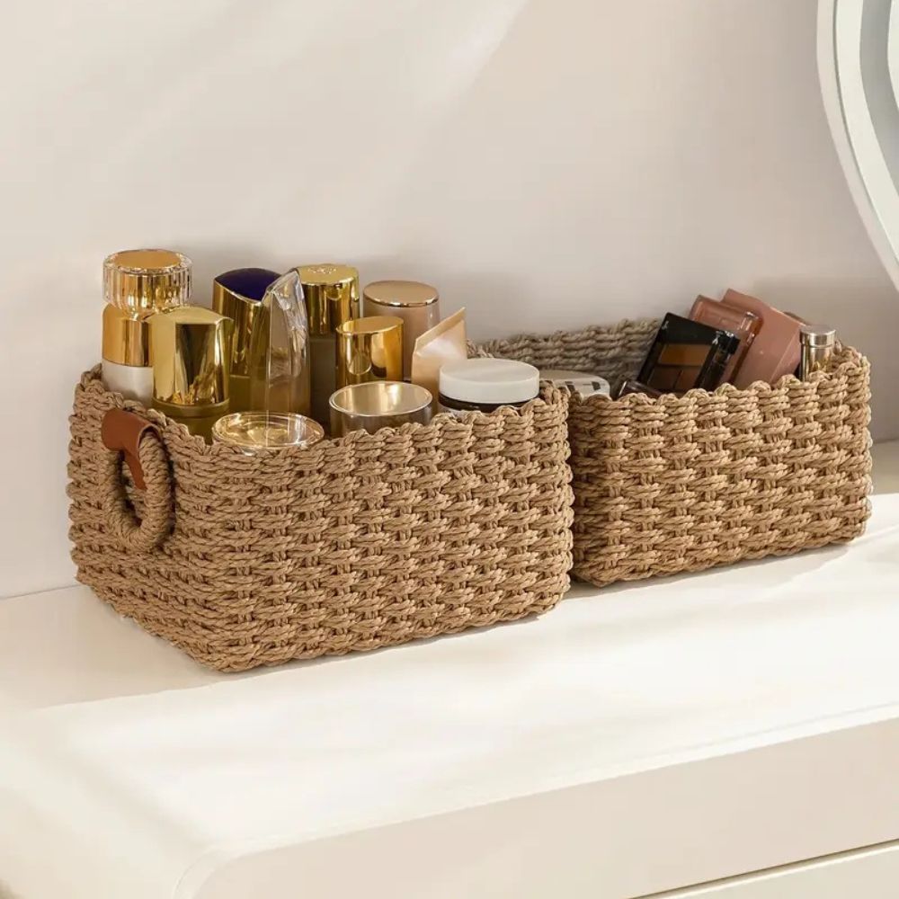 Handwoven Rattan Storage Basket Set