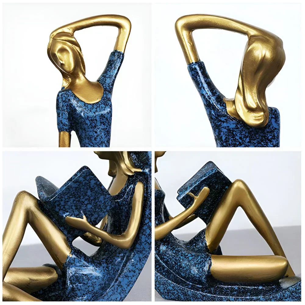 Abstract Resin Women Sculptures in Circle Shape for Modern Home Decor