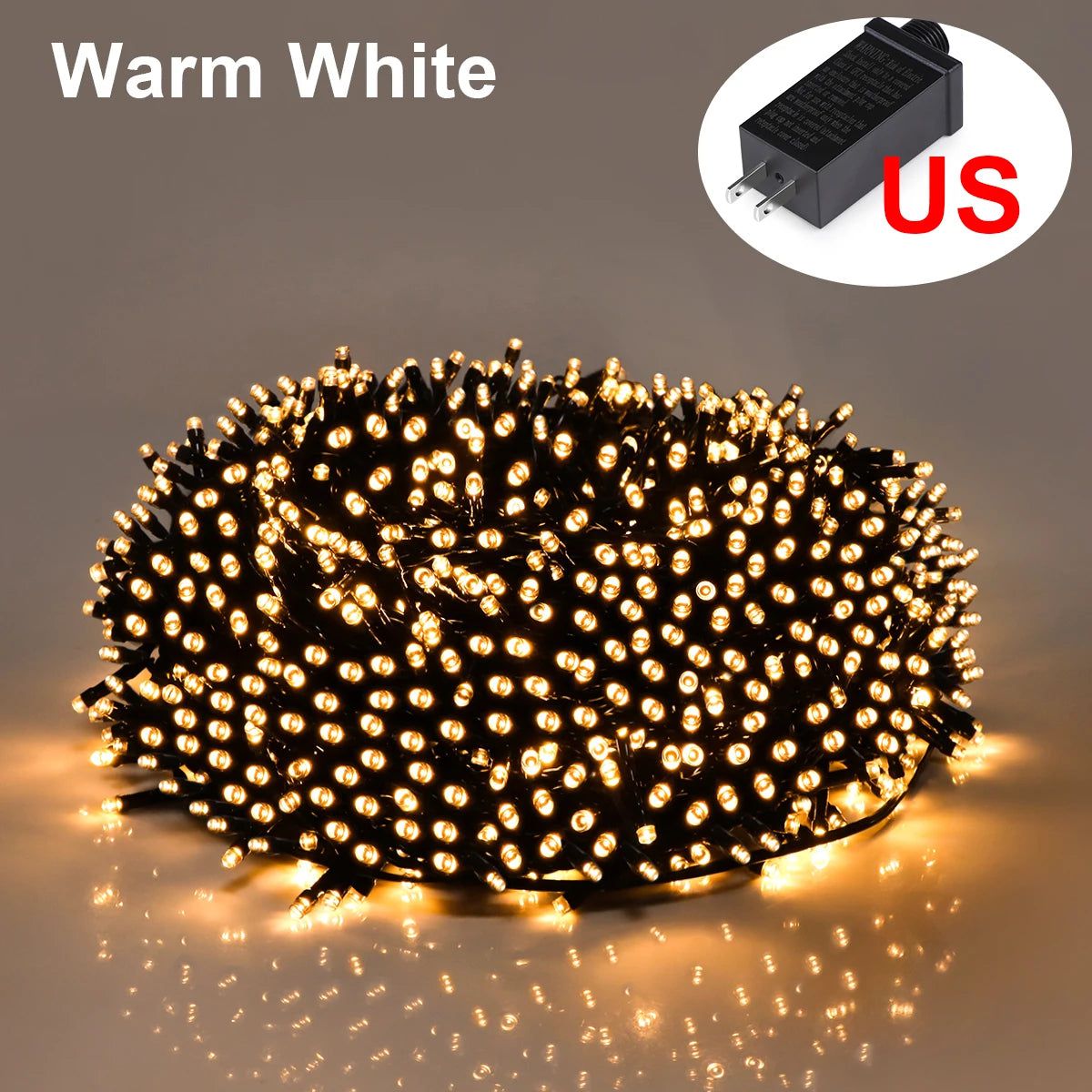 Warm White LED Outdoor String Lights - Weatherproof Decorative Lighting