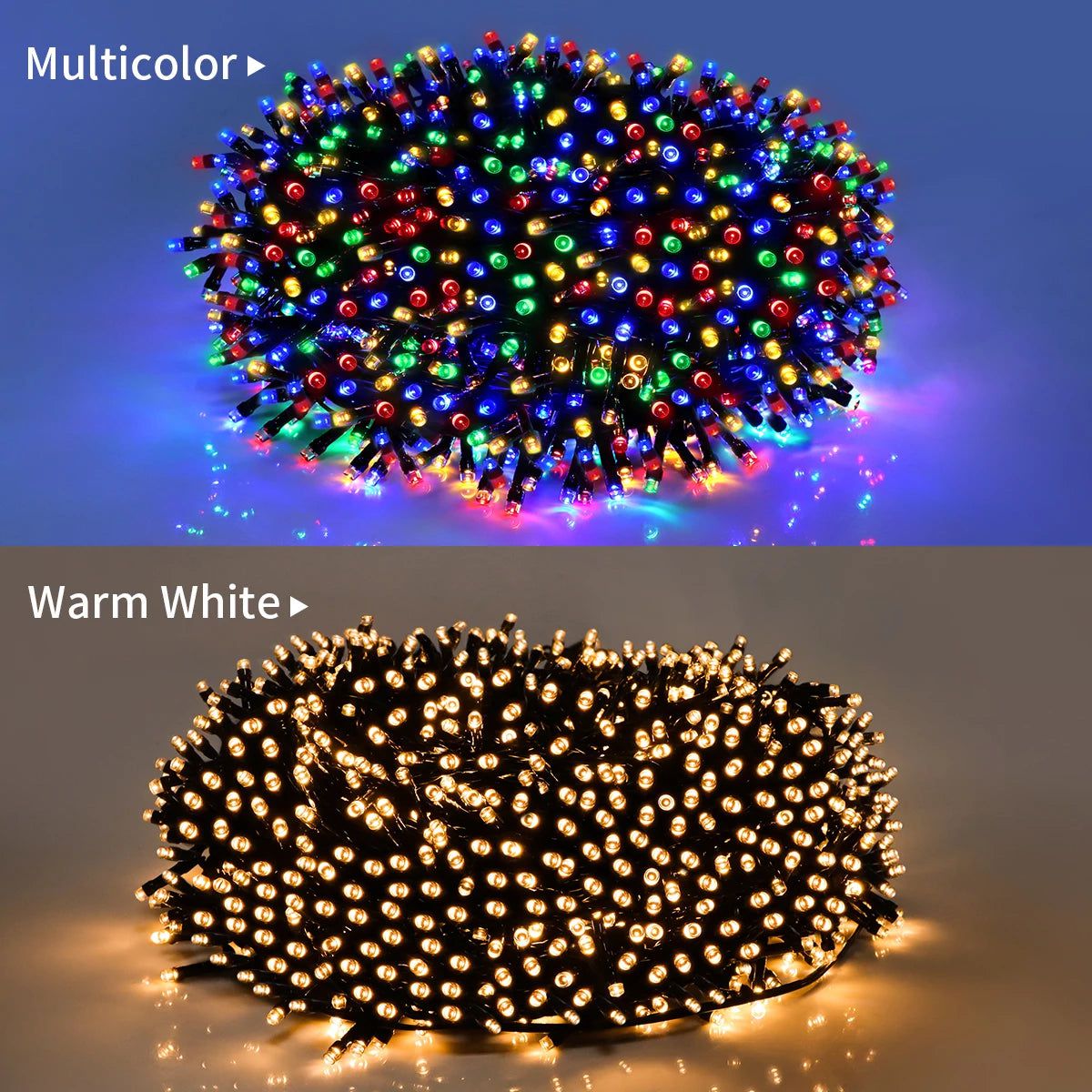 Warm White LED Outdoor String Lights - Weatherproof Decorative Lighting